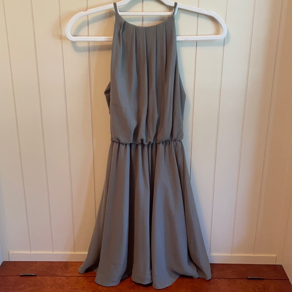 Green chiffon dress